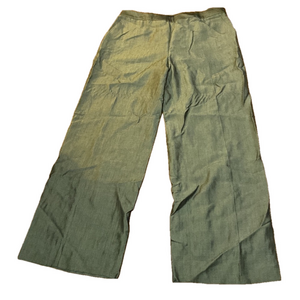 🌷Ann Taylor🌷Olive Green Vintage Wide Leg Sateen Dress Pants